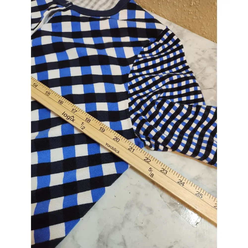 Lands' End Women's Multicolor Criss Cross Check Button‎ Front Cardigan Size XL